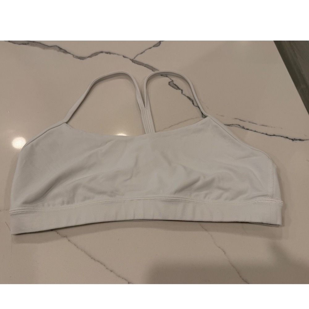 Lululemon Flow Y Bra White Size 10 Strappy Racerback Yoga - Picture 7 of 16
